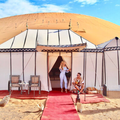 Un accampamento berbero, nel deserto di Merzouga