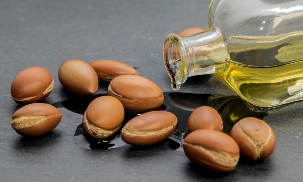 Authentic argan oil from Morocco on a table