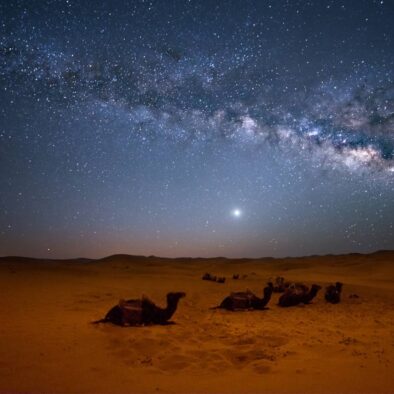 Merzouga starry sky during the 9-day Morocco tour from Tangier to Marrakech