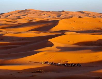 Ths Sand dunes of Erg Chebbi in Merzouga desert of Morocco