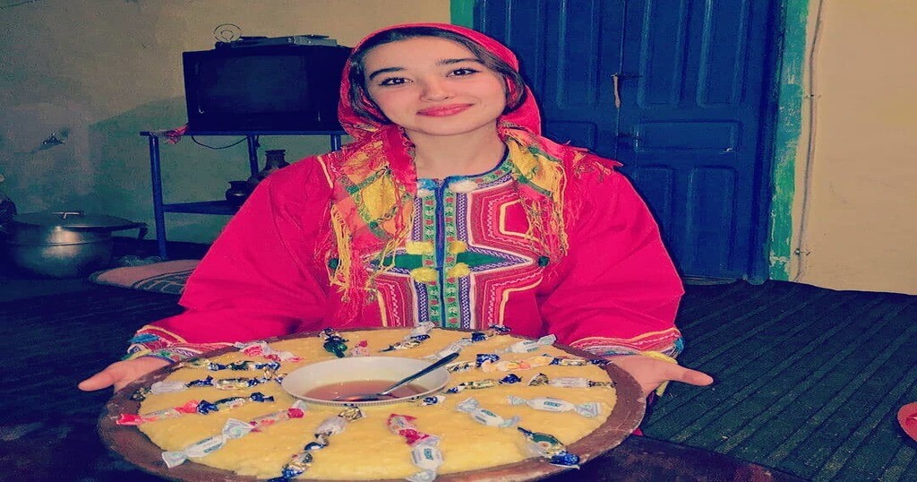 the wife in Morocco serving food