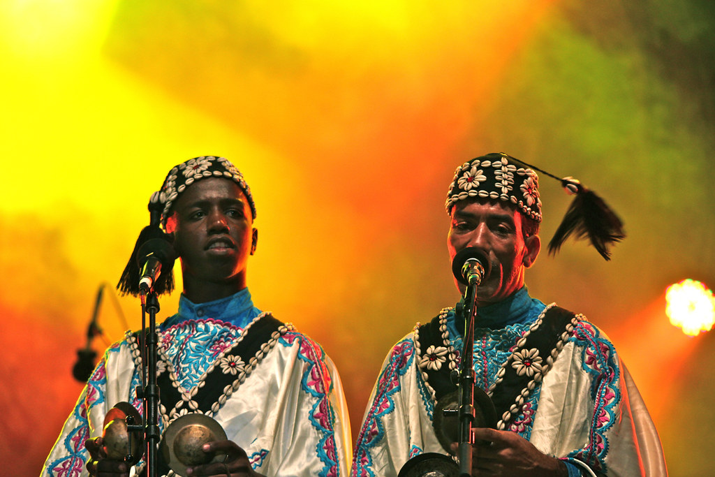 2 people performing on stage in Essaouira