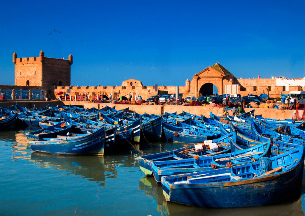 Essaouira port during Christmas and New Year's Eve in Morocco.