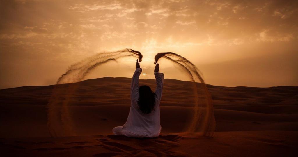 woman in the desert of Morocco