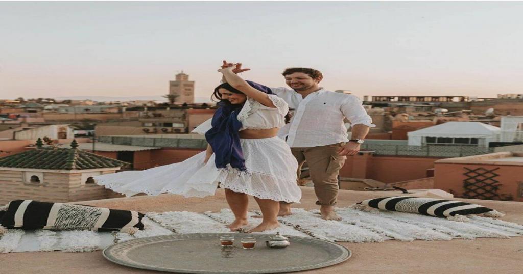 couple in a Marrakech hotel