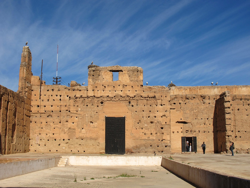 Palacio El Badi en Marrakech, paredes de barro