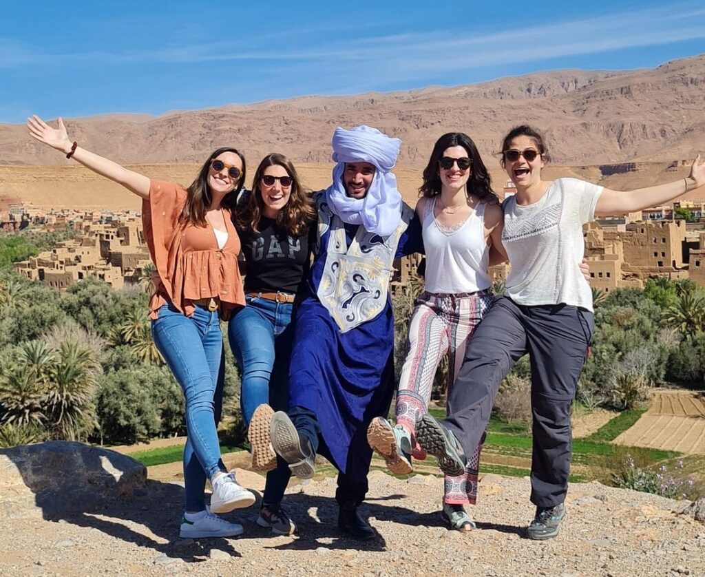 A group of tourists during a visit in Morocco