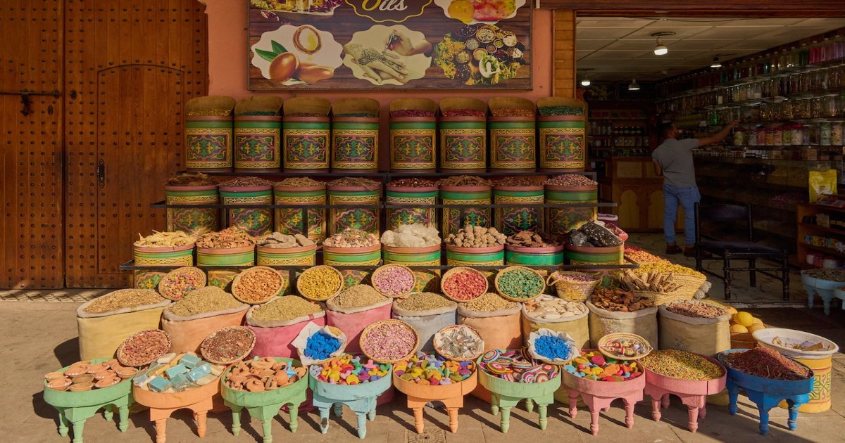 Marrakech Souk of spices in Morocco