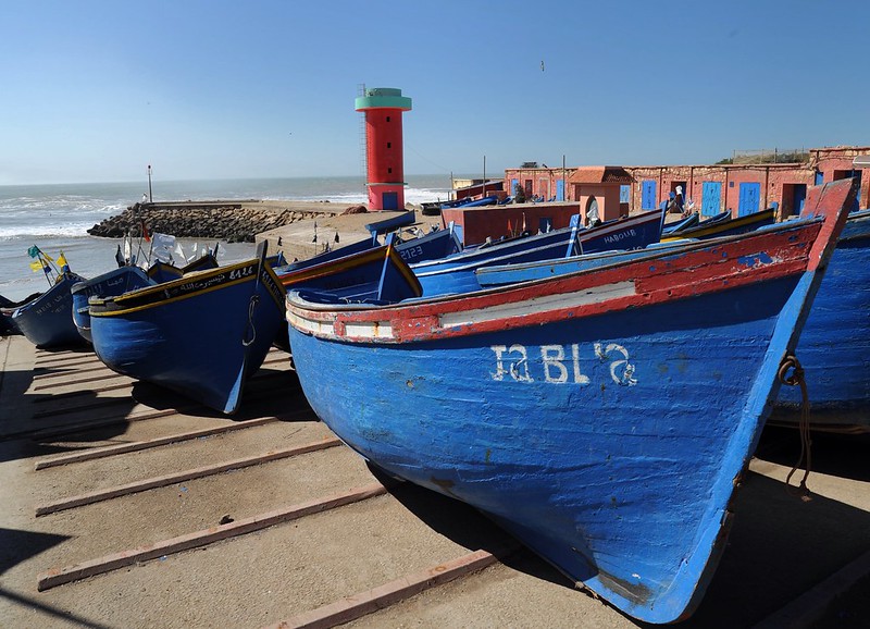 Blue Boats in Imsouane, Morocco