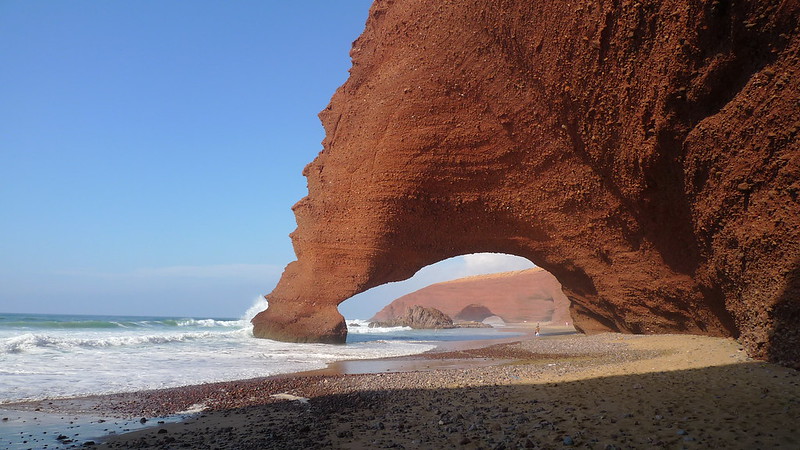 la playa de Legzira, Marruecos
