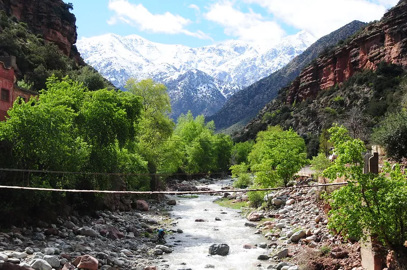 La valle di Ourika nelle montagne dell'Atlante in Marocco