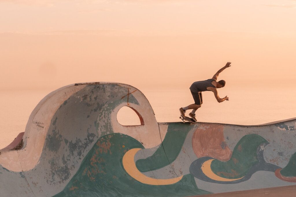 Skateboarding in Taghazout