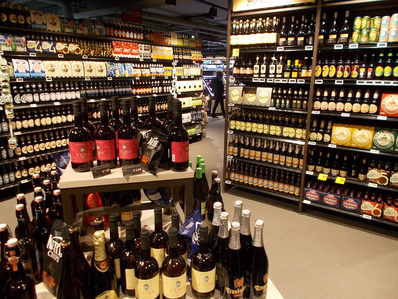 Alcohol vendido en un supermercado