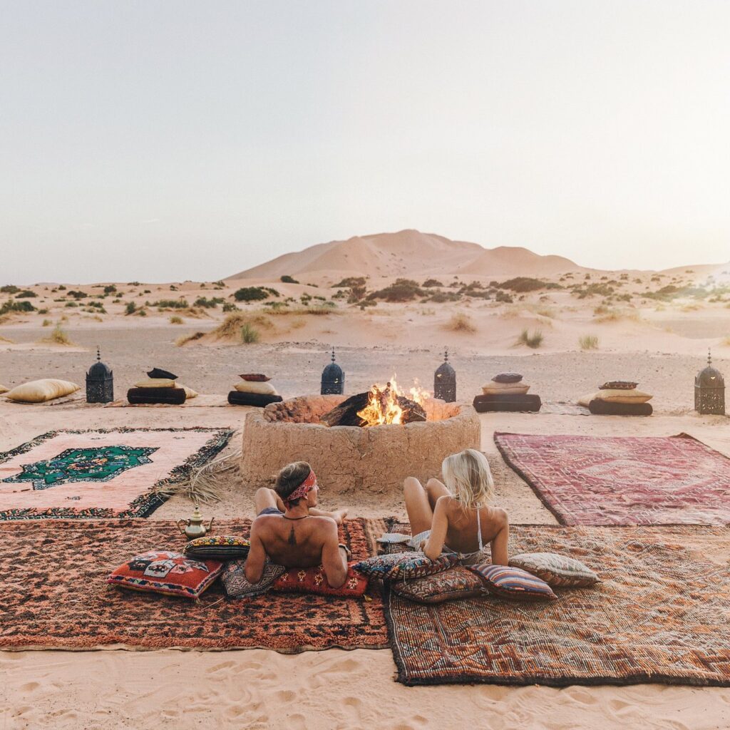 Campo delle dune di Kam Kam nel deserto di Merzouga