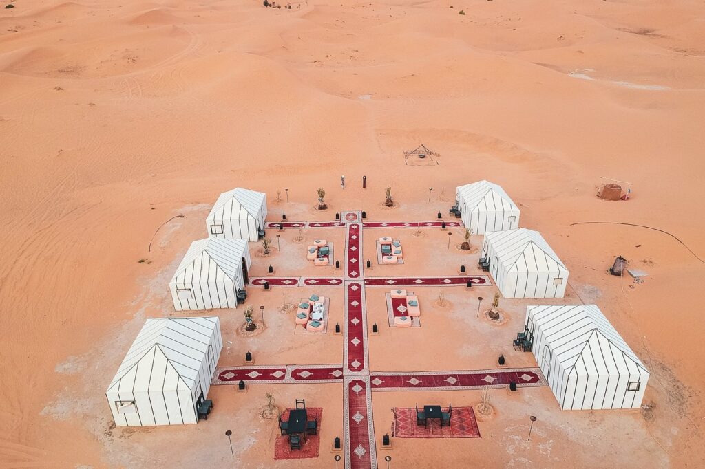 Campo di lusso Sirocco nel deserto di Merzouga, Erg Chebbi