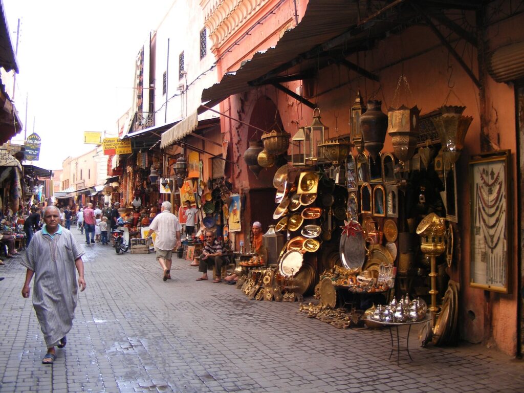 A souk in Morocco