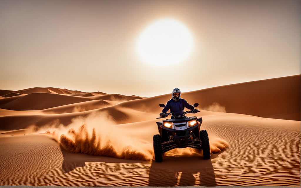 Quad, una persona en quad por las dunas