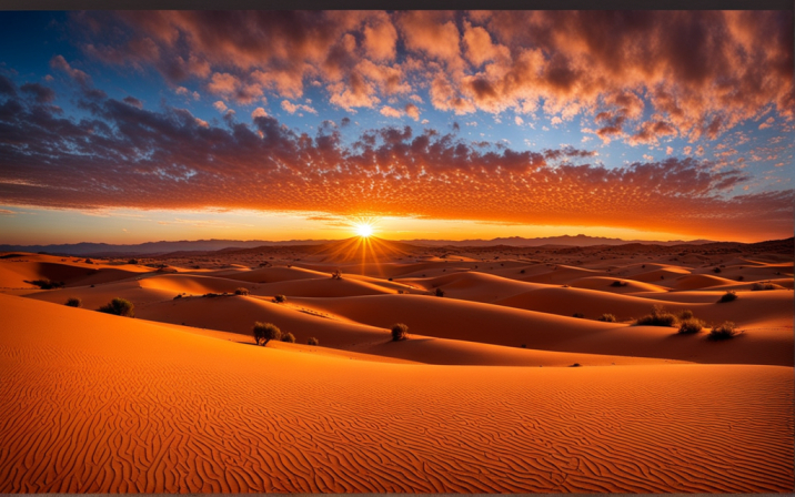 The Moroccan Sahara desert dunes during sunset in Deecember