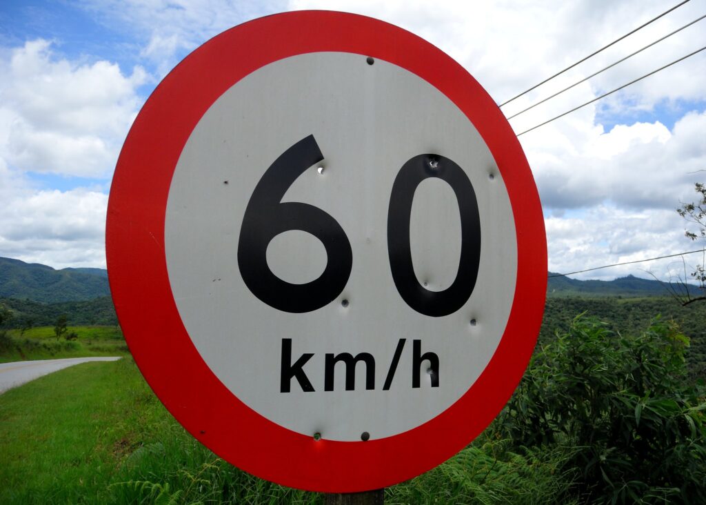 60 speed limit in Morocco while driving