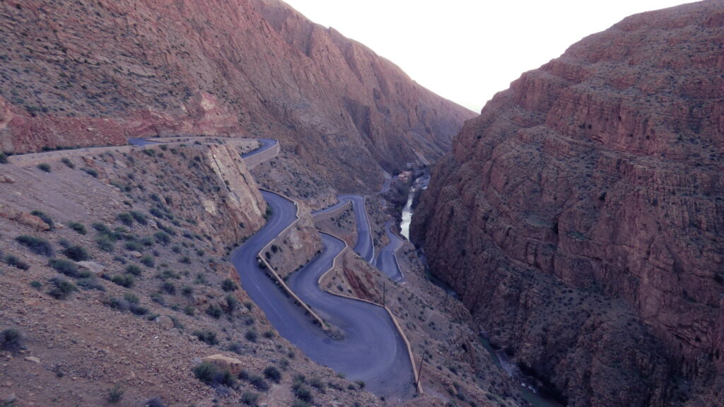 A curved road in Morocco