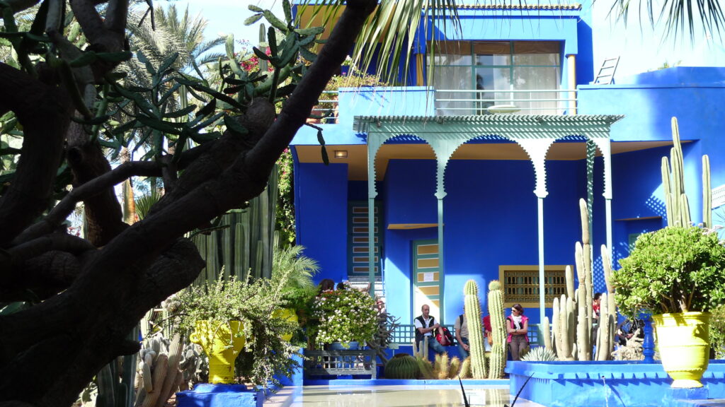Jardin majorelle, paredes de color azul