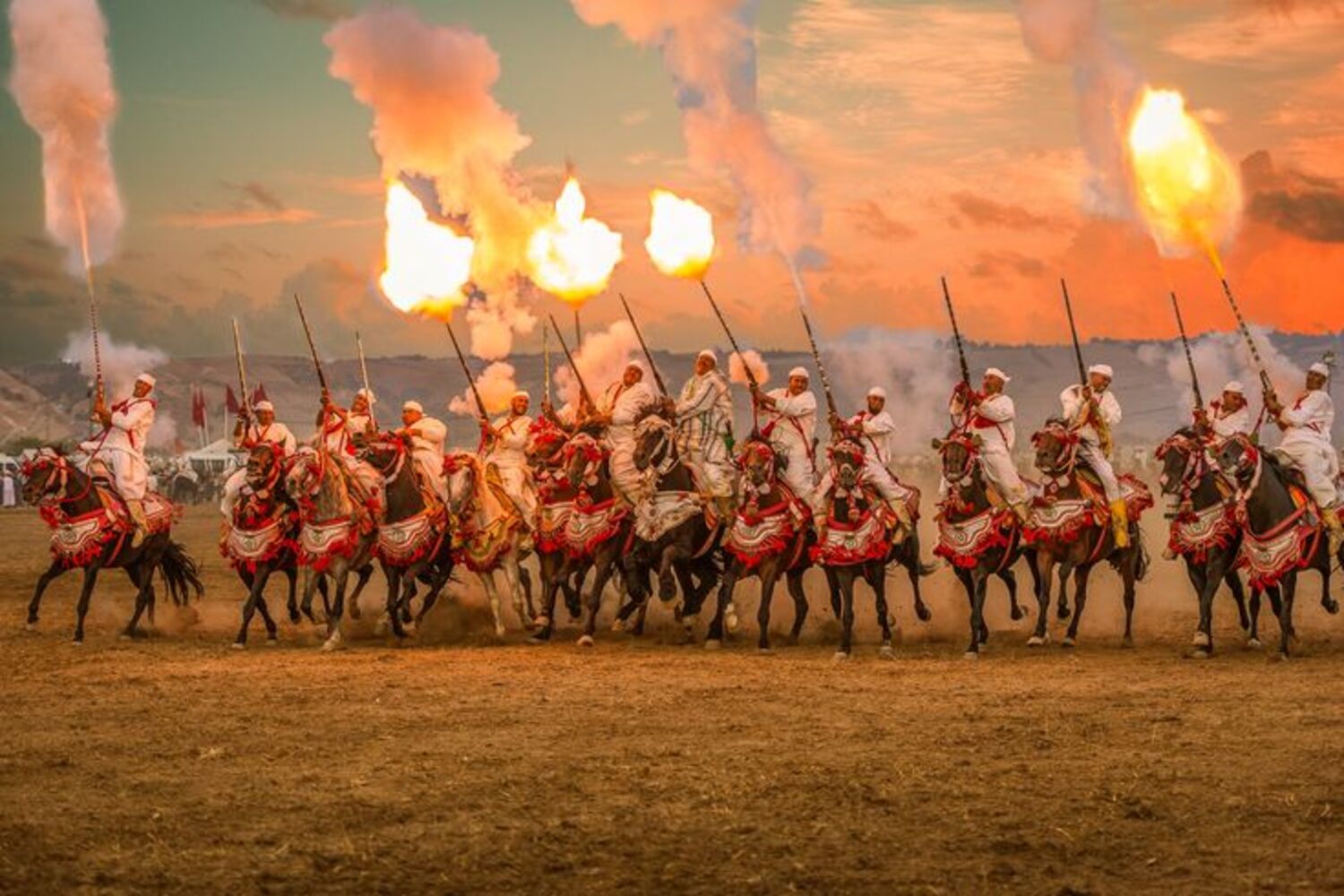 Folclore de Fantasía o Tbourida en Marruecos