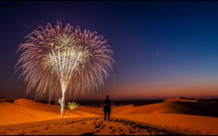 Fireworks in Merzouga, visit Marrakech or Fes