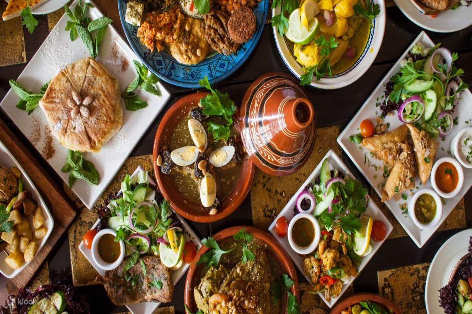 Comida vegetariana marroquí.