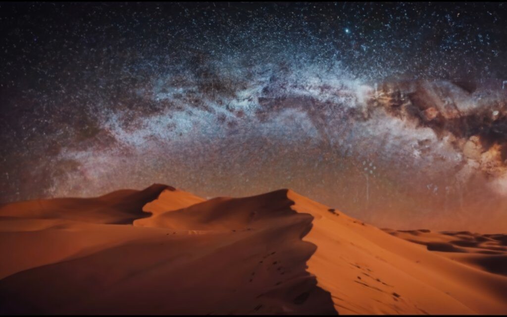 Starry sky in Merzouga Sahara desert