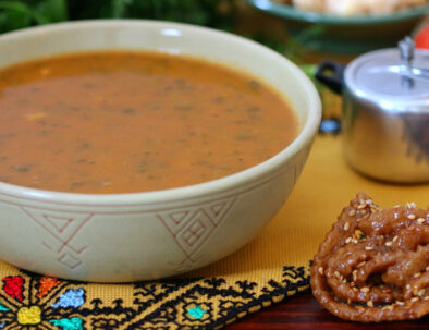 Vegetarian soup dish in Morocco