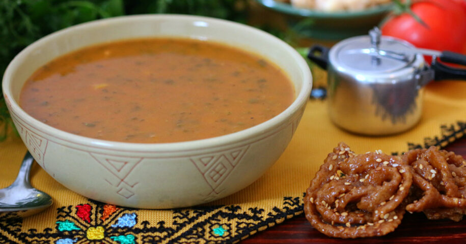 Vegetarian soup dish in Morocco