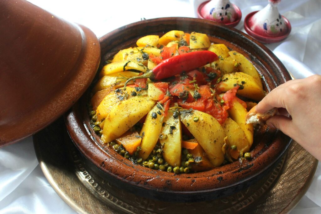 Tagine vegetariano en Marruecos