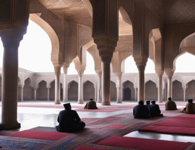 A Madrasa with beautiful architecture and students