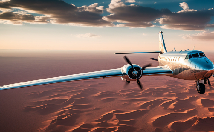 Airplane overlooking the Merzouga desert