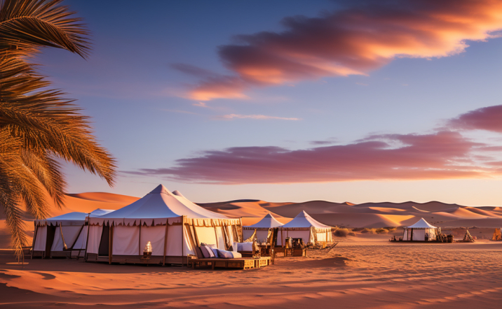 Merzouga luxury desert camp, vibrant colors