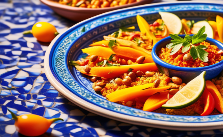 Vegetarian Moroccan dish in a Tagine pot