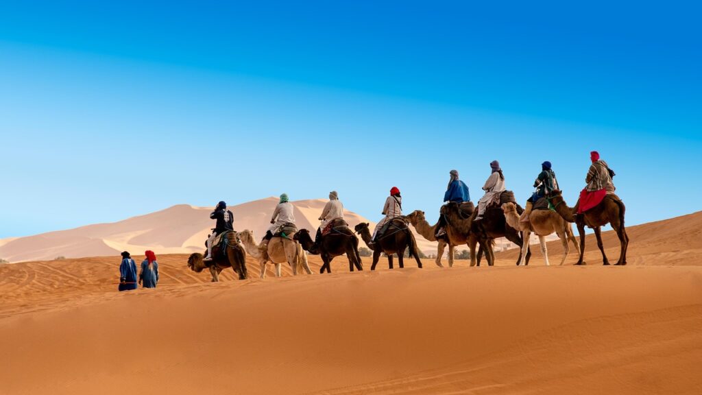 Camel riding in Merzouga Desert