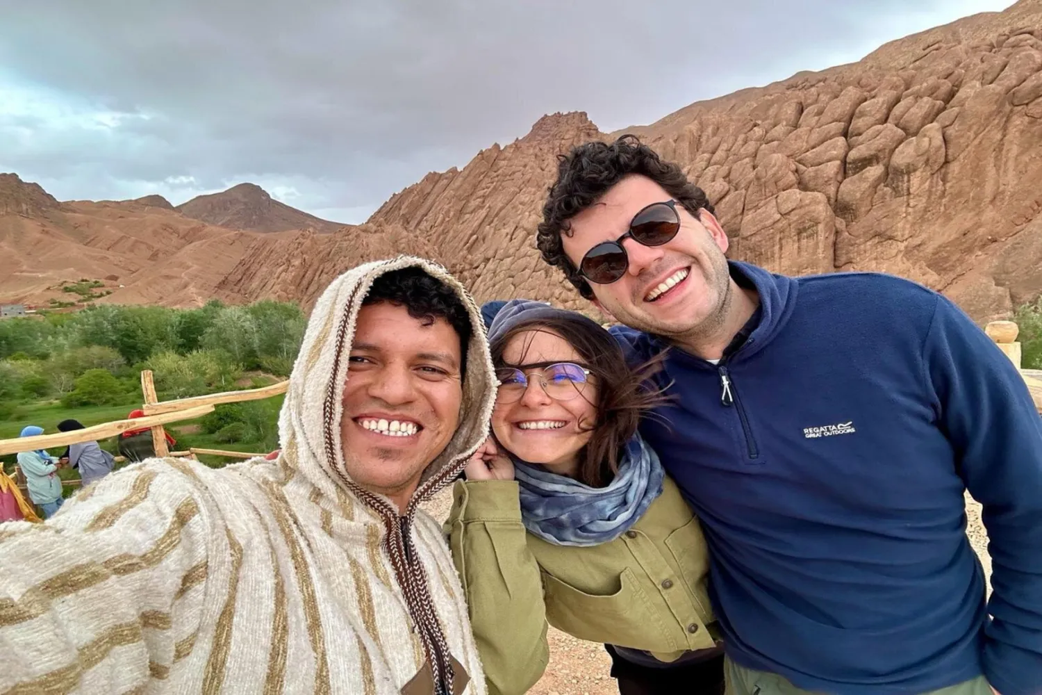 Mohamed and our toursits during the desert tour from Marrakech for 4 days